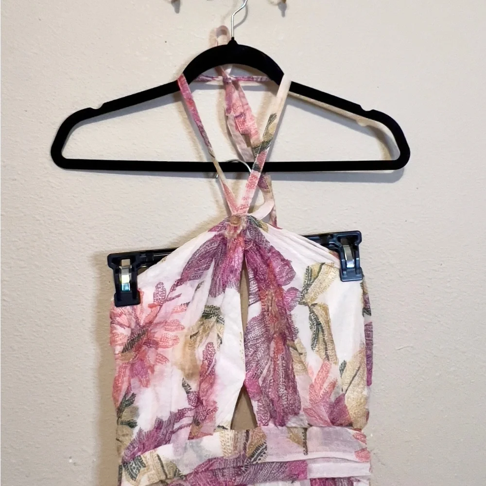 Speechless Pink Floral Tiered Formal Dress. Lined.  Size 4 - Picture 3 of 5